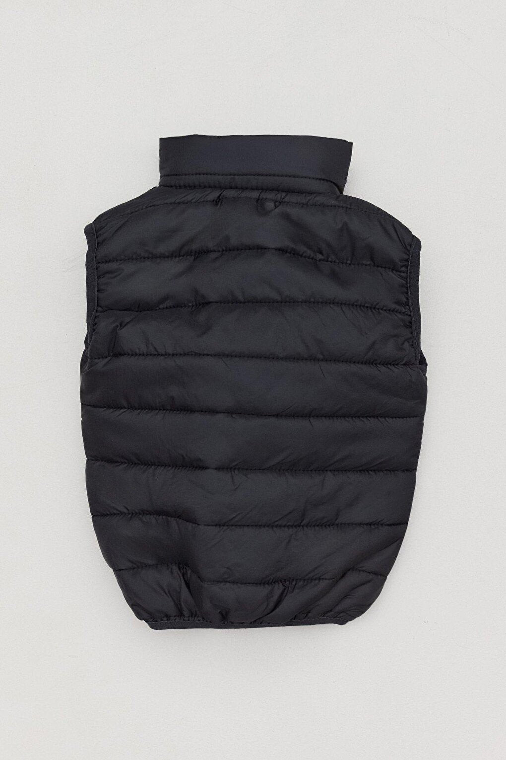 High Collar Boy's Puffer Vest with Pockets