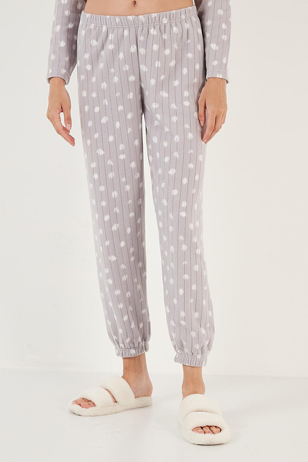 Regular Fit Crew Neck Polar Pajama Set 6571007