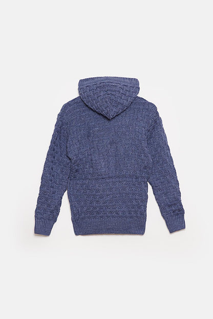 Fur Detailed Knitwear Boys Cardigan