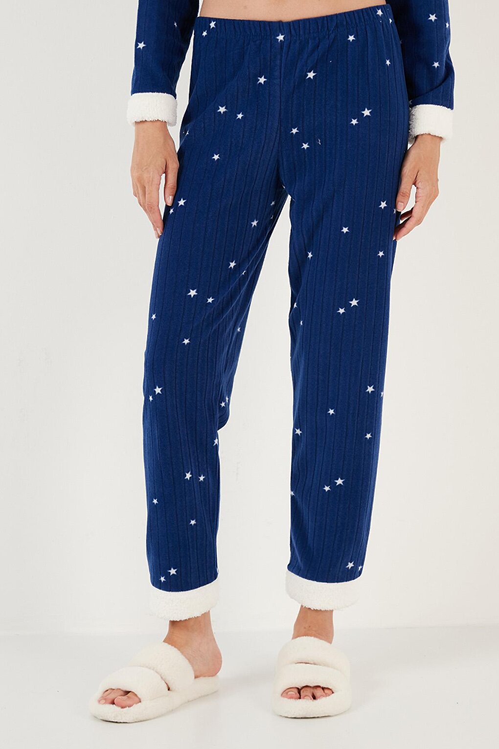 Regular Fit Crew Neck Polar Pajama Set 6571005