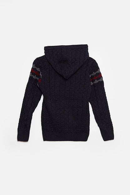 Fur Detailed Knitwear Boys Cardigan