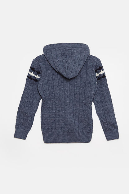 Fur Detailed Knitwear Boys Cardigan