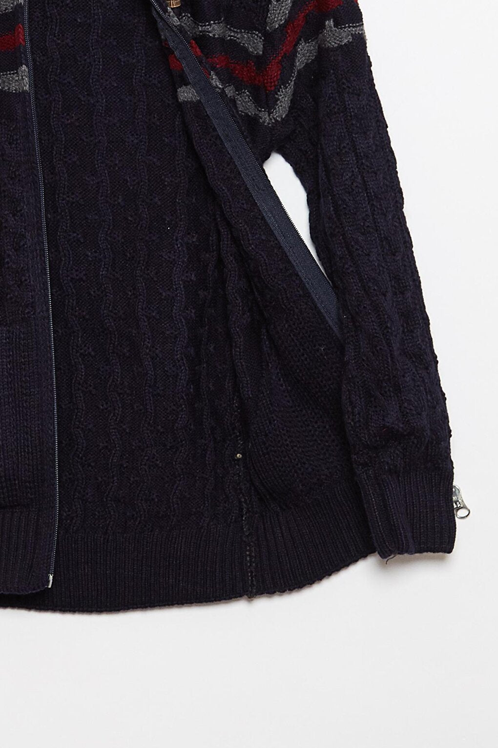 Fur Detailed Knitwear Boys Cardigan