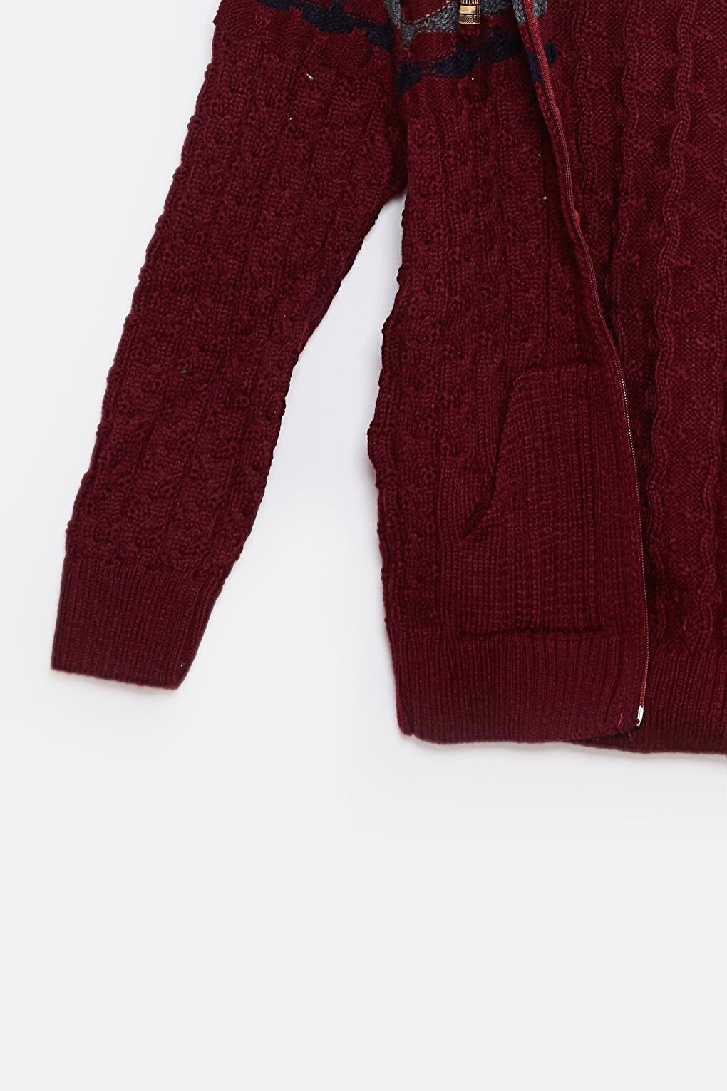 Fur Detailed Knitwear Boys Cardigan