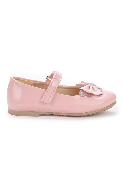 Stoned Velcro Girls' Bow Ballerina Shoes Ege 204 Patent Leather