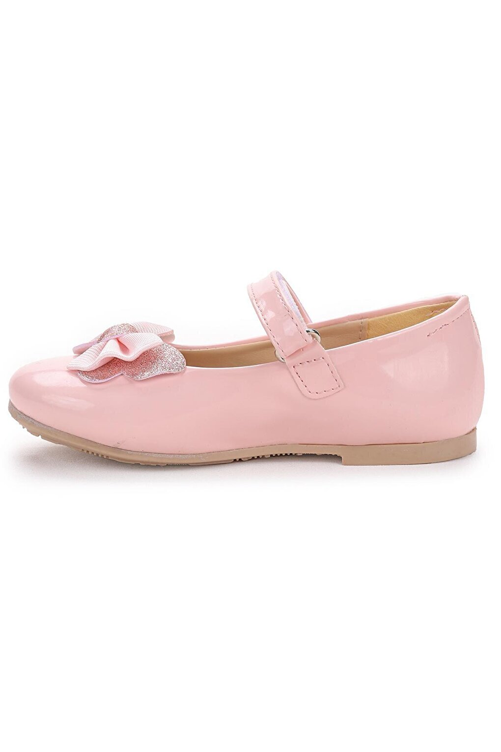 Stoned Velcro Girls' Bow Ballerina Shoes Ege 204 Patent Leather