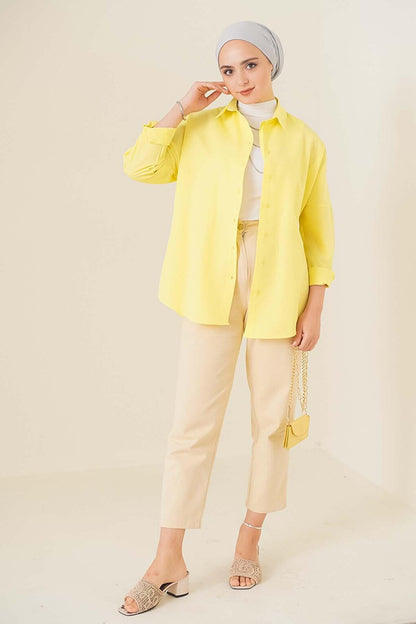 103901 Oversize Basic Hijab Shirt - Yellow