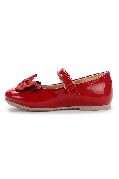 Stoned Velcro Girls' Bow Ballerina Shoes Ege 204 Patent Leather