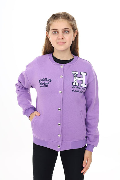 Girl's College Style H Printed Jacket 7 -13 Years Lx273