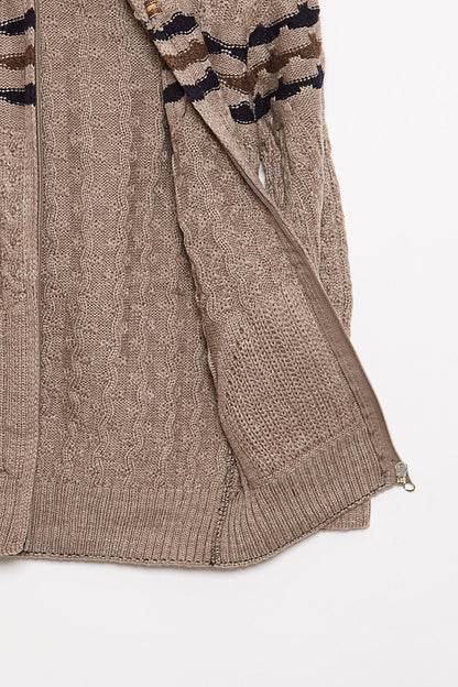 Fur Detailed Knitwear Boys Cardigan