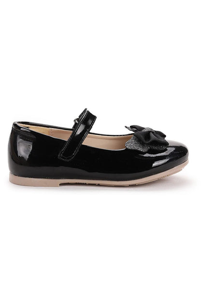 Stoned Velcro Girls' Bow Ballerina Shoes Ege 204 Patent Leather