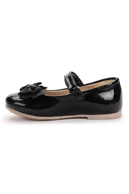 Stoned Velcro Girls' Bow Ballerina Shoes Ege 204 Patent Leather