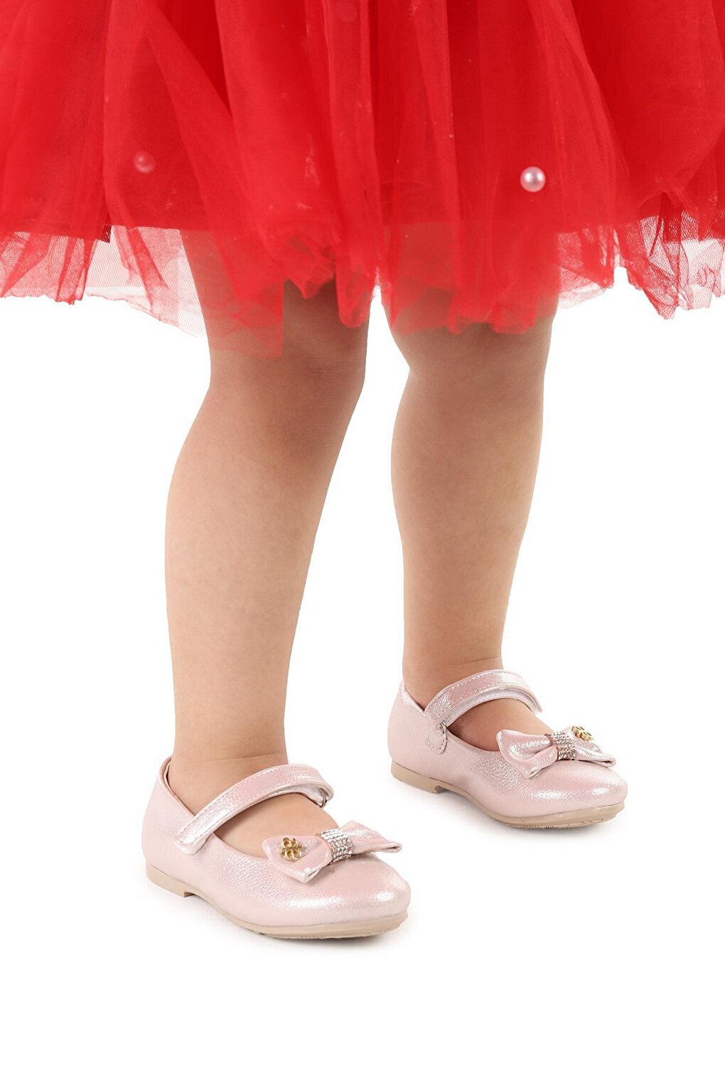 Velcro Bow Girls' Ballerina Shoes Ege 201 Vakko