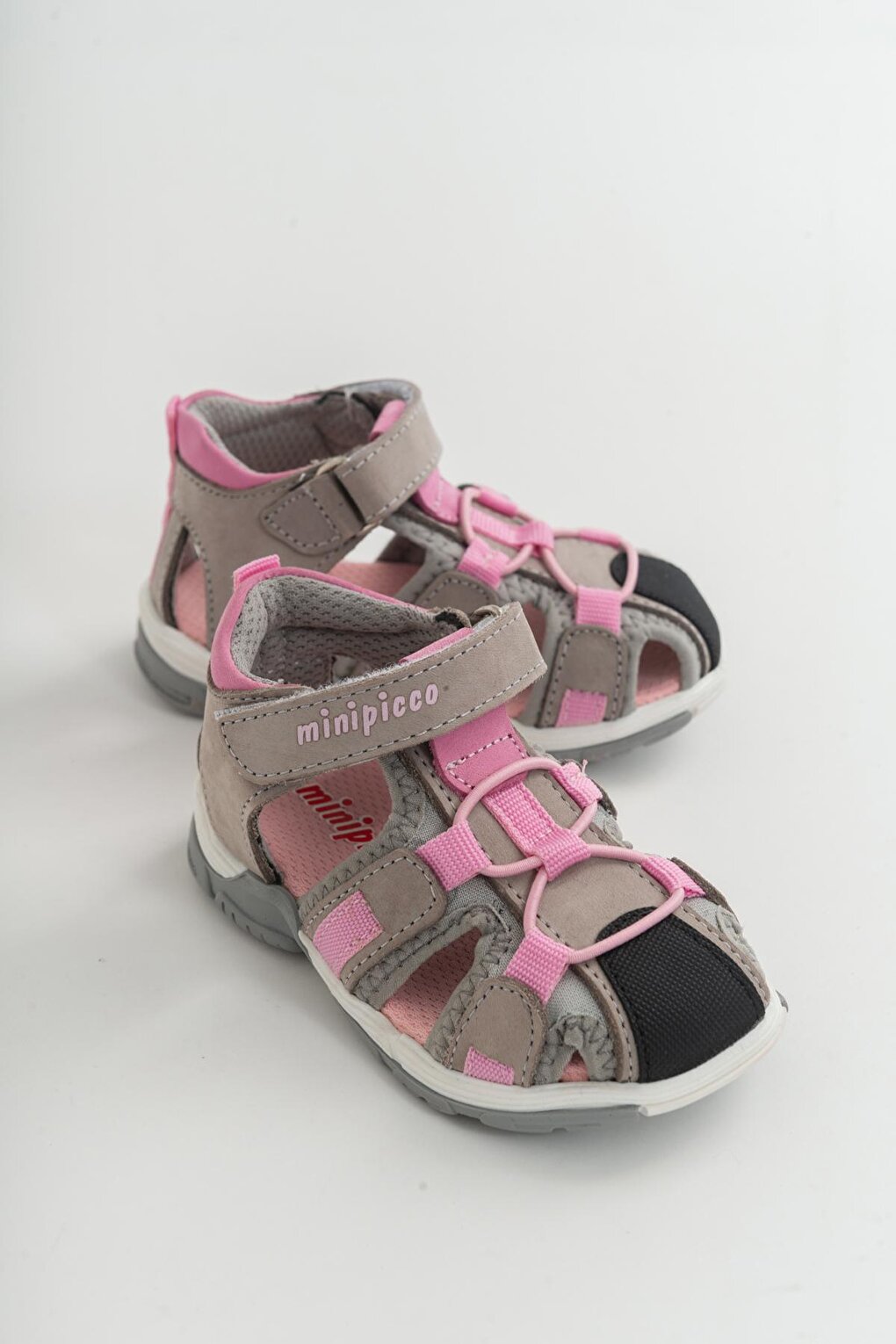 Unisex Children's Gray-Pink Leather healthy Outdoor Children's Sandals