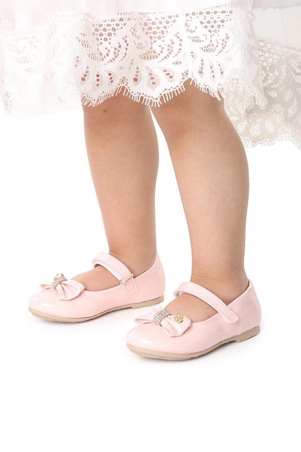 Velcro Bow Girls' Ballerina Shoes Ege 201 Patent Leather