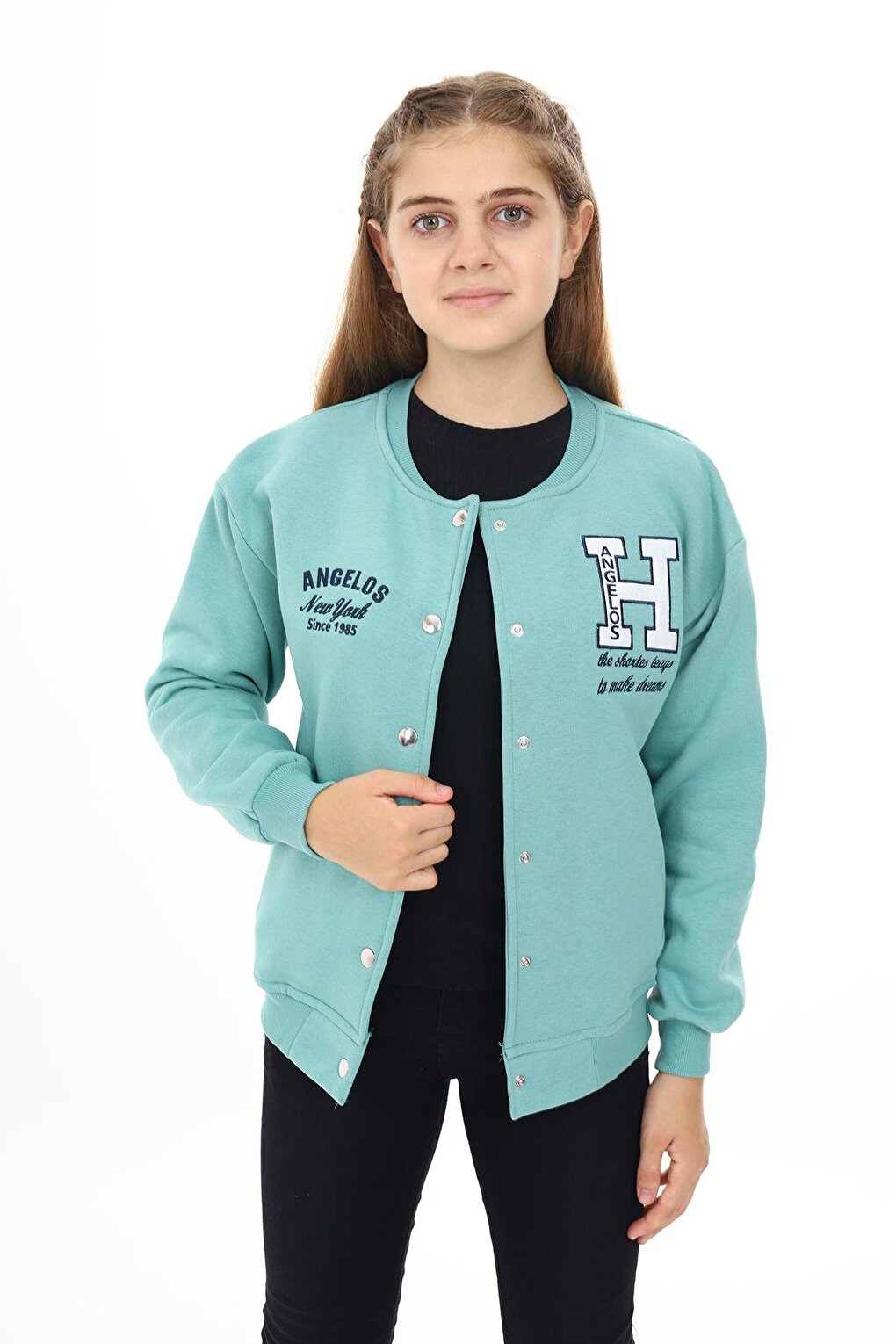 Girl's College Style H Printed Jacket 7 -13 Years Lx273