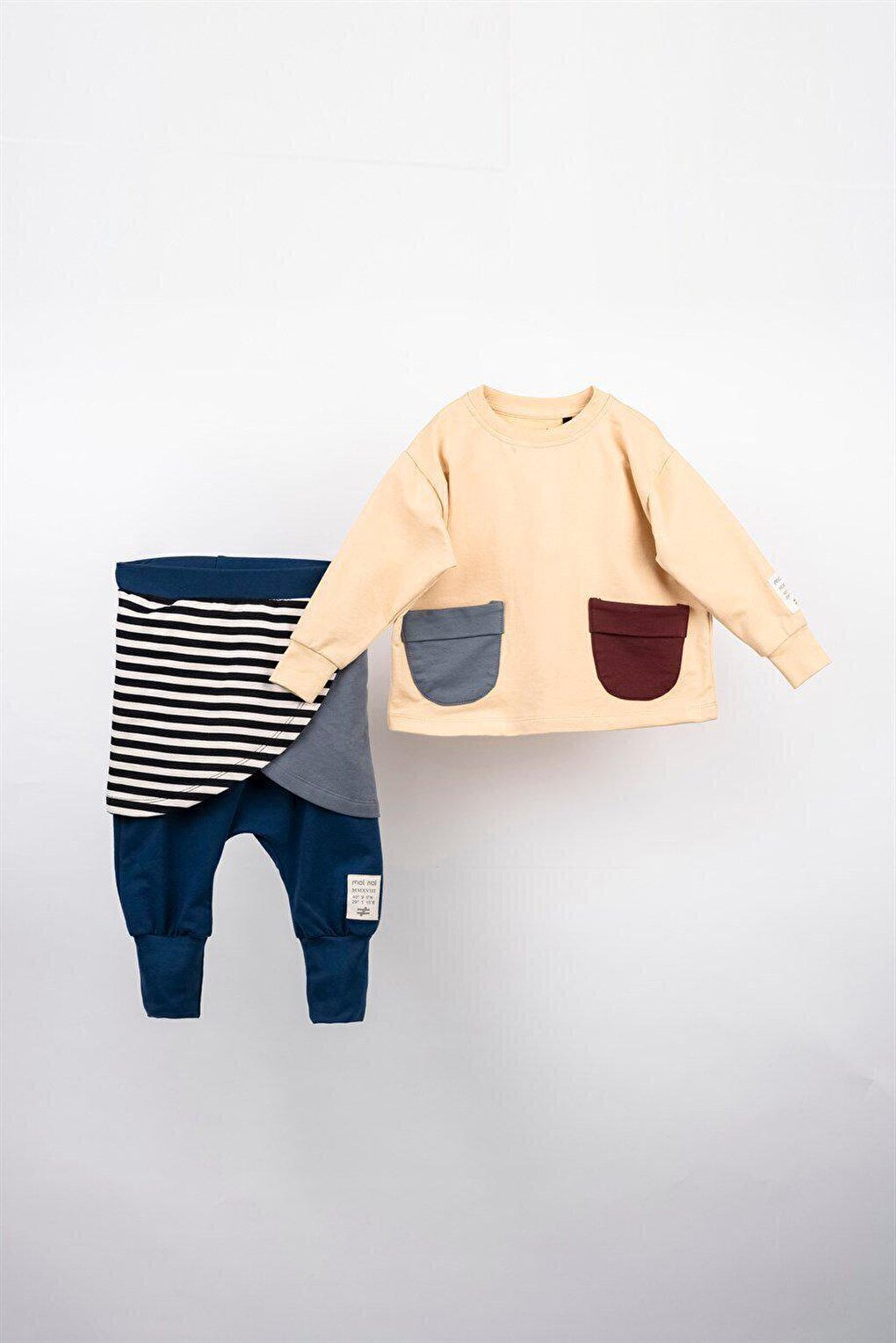 Long Sleeve 2-Piece Set with Colorful Pockets