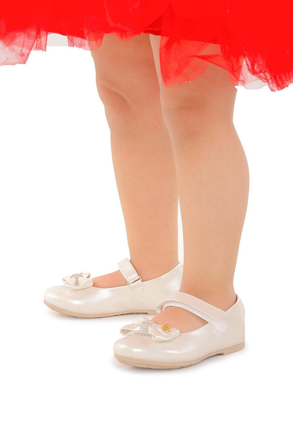 Velcro Bow Girls Ballerina Shoes Ege 201 Skin