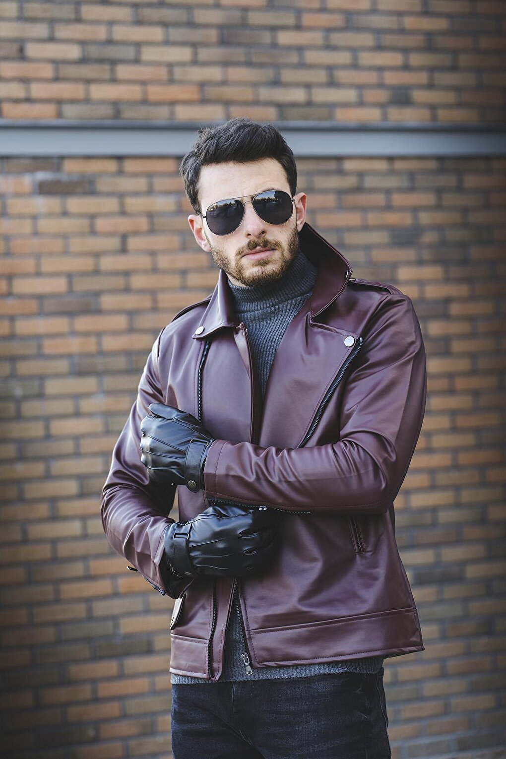 Tuci Aldrin Slim Fit Leather Jacket