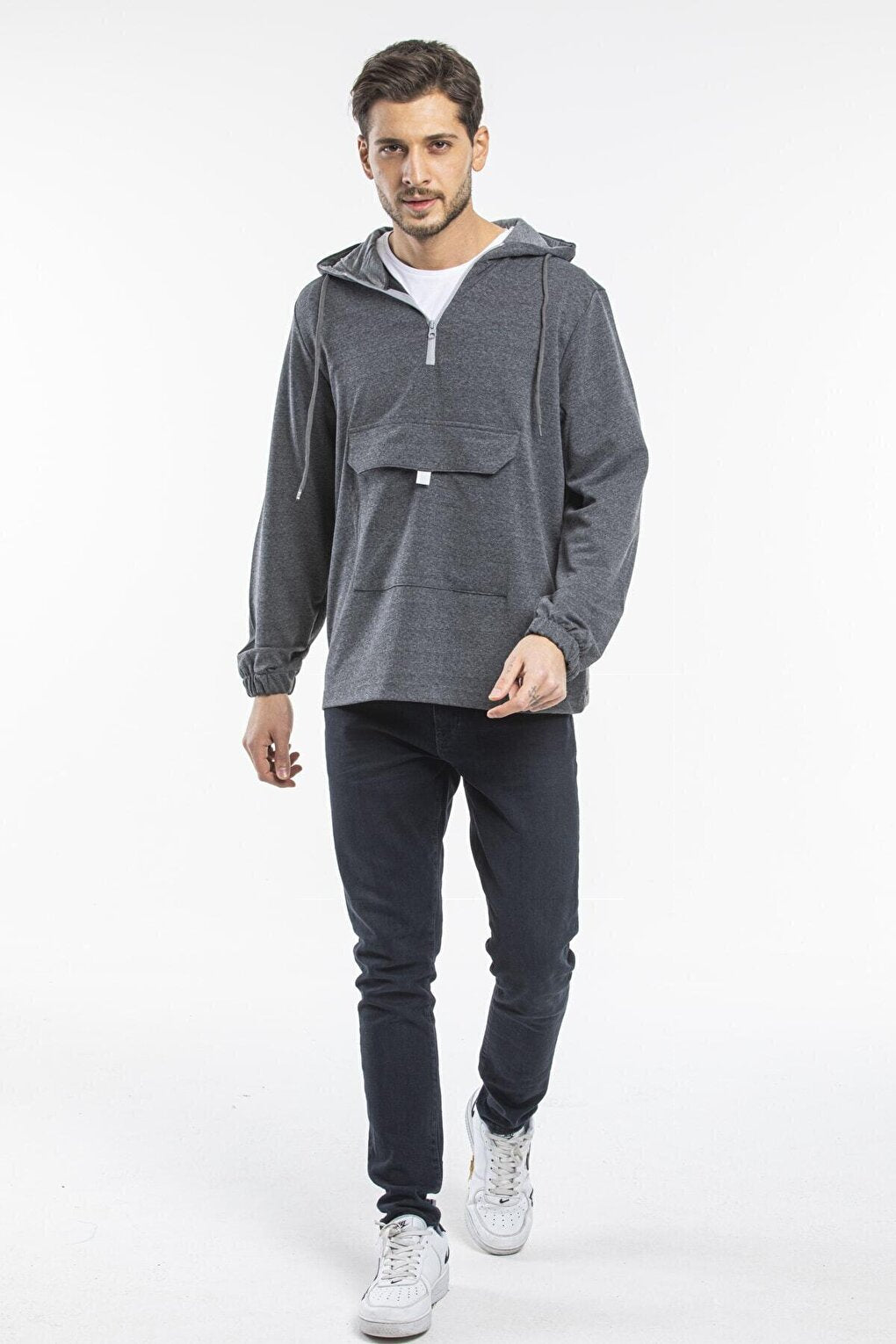 Men's Hooded Half Zipper Thin Sweatshirt SPR 20K52