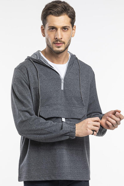 Men's Hooded Half Zipper Thin Sweatshirt SPR 20K52