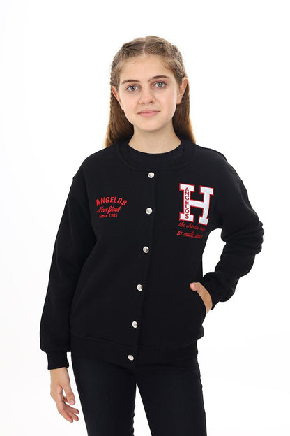 Girl's College Style H Printed Jacket 7 -13 Years Lx273