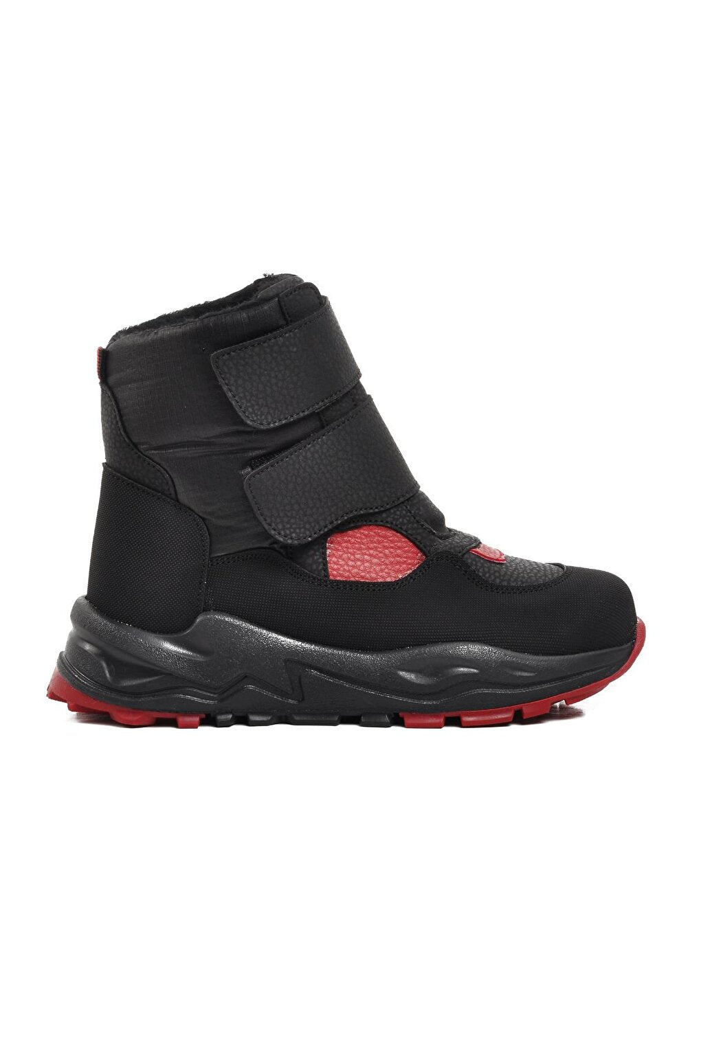 FY224-P Black-Red Children's Snow Boots with Fleece Inside