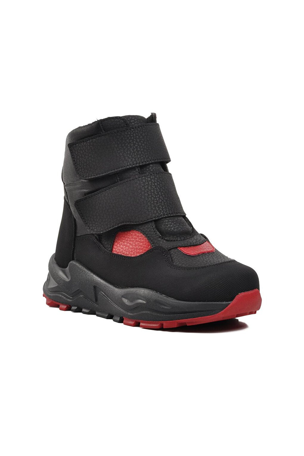 FY224-P Black-Red Children's Snow Boots with Fleece Inside