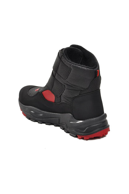 FY224-P Black-Red Children's Snow Boots with Fleece Inside