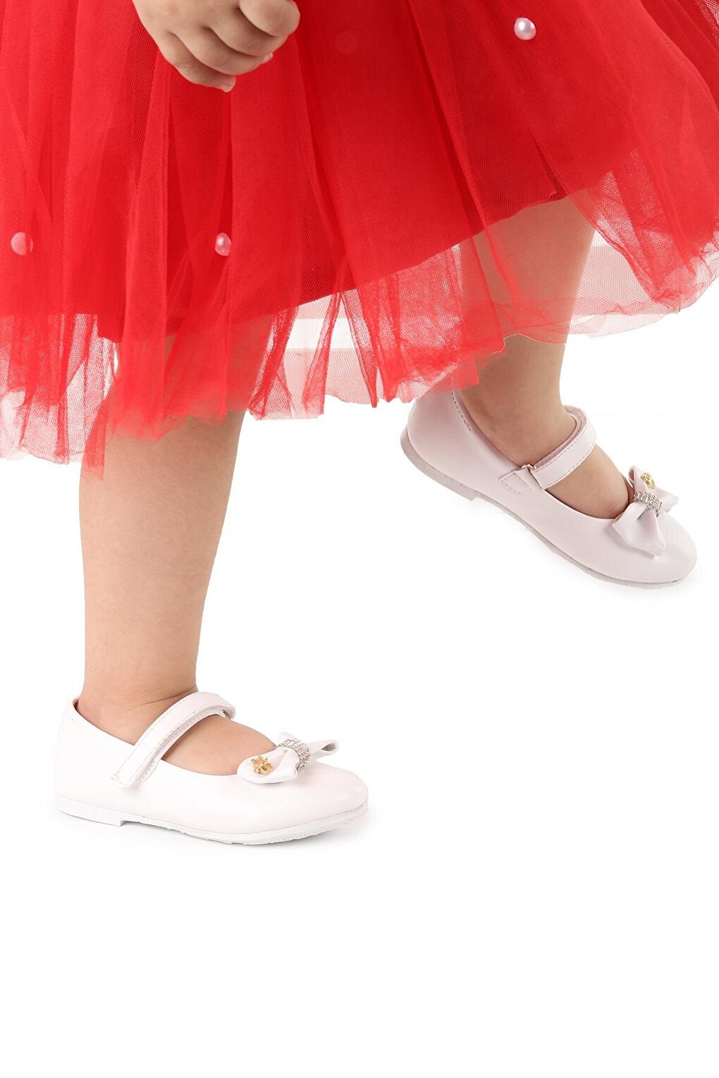 Velcro Bow Girls Ballerina Shoes Ege 201 Skin