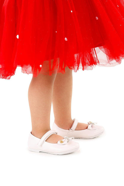 Velcro Bow Girls Ballerina Shoes Ege 201 Skin