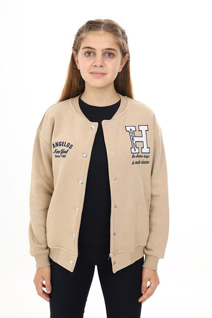 Girl's College Style H Printed Jacket 7 -13 Years Lx273