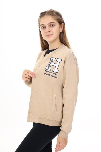 Girl's College Style H Printed Jacket 7 -13 Years Lx273