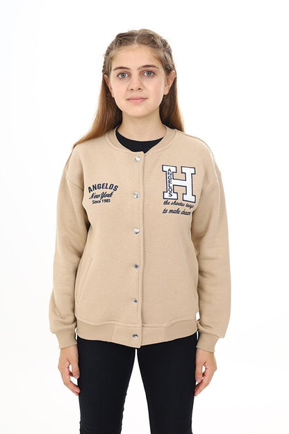 Girl's College Style H Printed Jacket 7 -13 Years Lx273