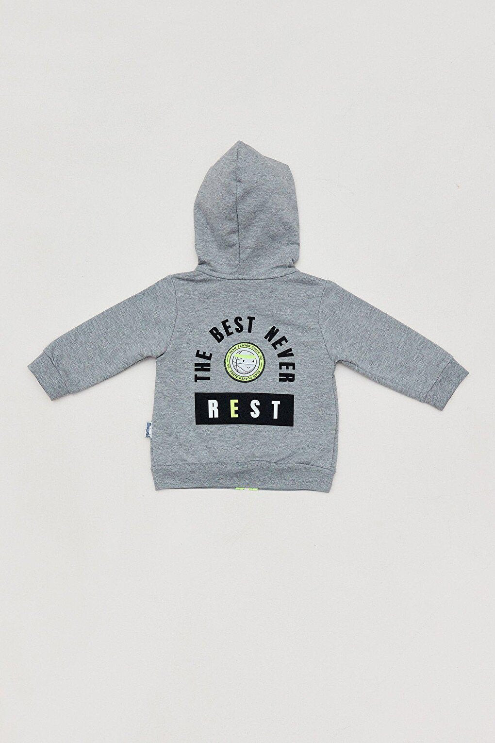 Zippered Hooded Boy's Sweatshirt with Mesh