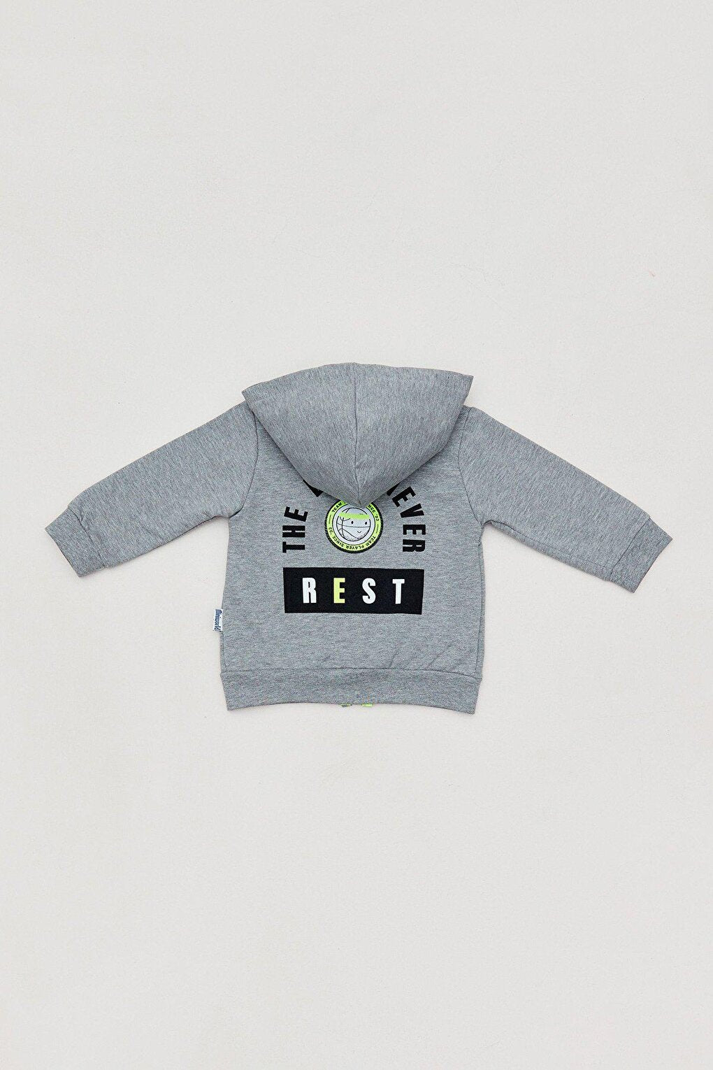 Zippered Hooded Boy's Sweatshirt with Mesh