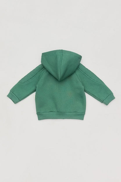 Printed Hooded Boy's Zippered Sweatshirt