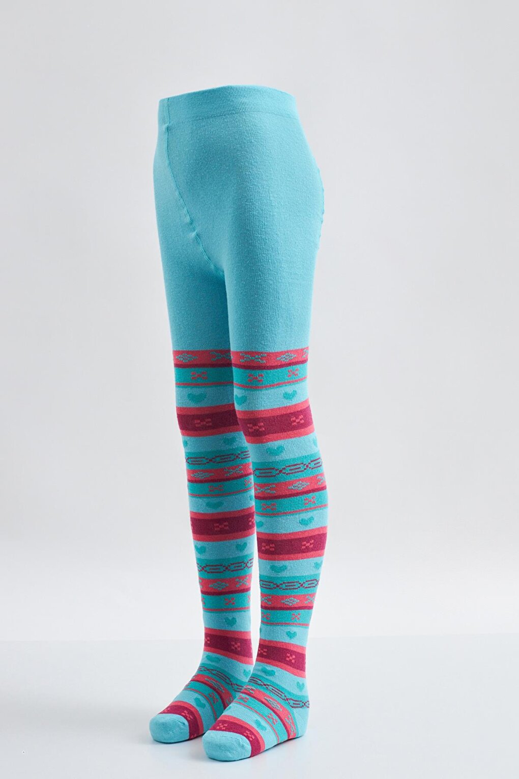 Patterned Children's Pantyhose TURQUOISE