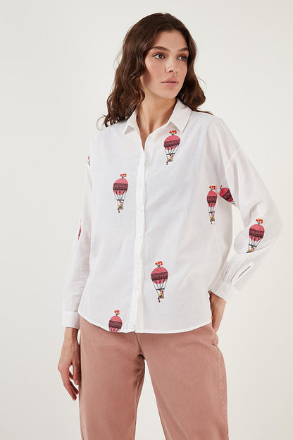 Cotton Regular Fit Embroidered Shirt 51440491