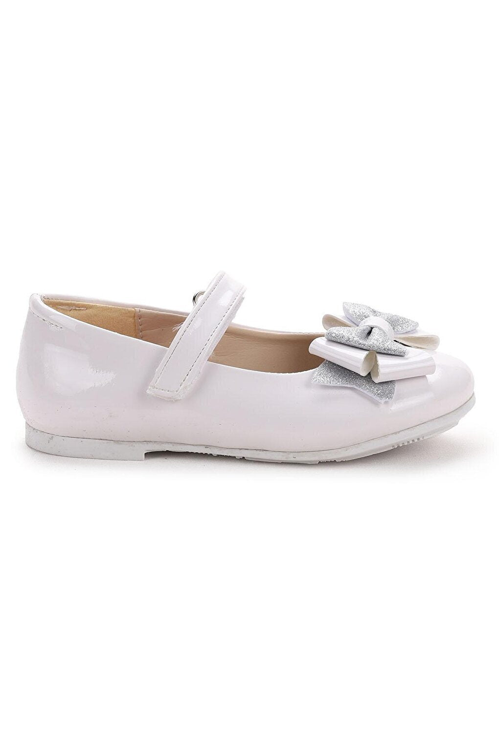 Velcro Sand Glitter Bow Girls Ballerina Shoes Ege 202 Patent Leather