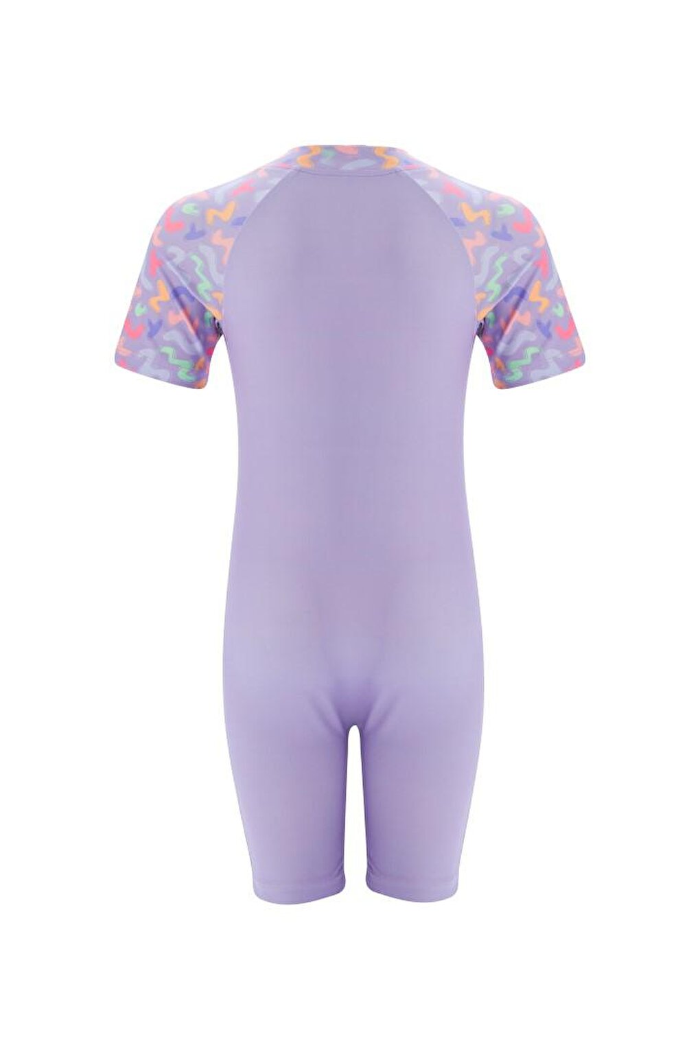 Jumpsuit Short Sleeve Children's Swimming Swimsuit with Shorts Pıtaa 8132 Lilac