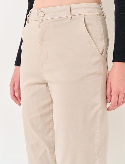 Stone Normal Leg Pocket Gabardine Trousers