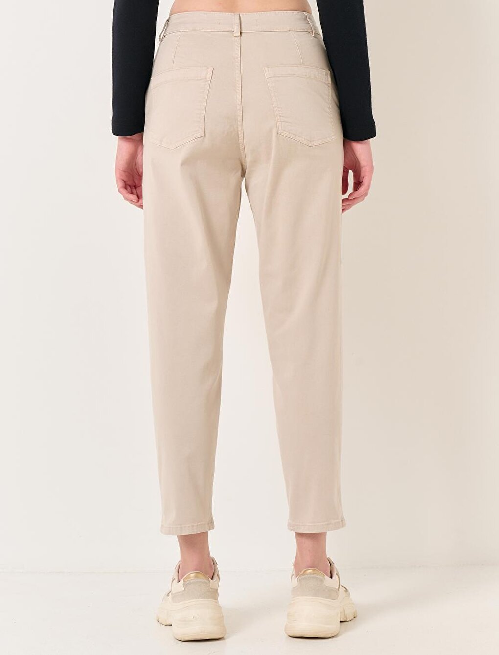 Stone Normal Leg Pocket Gabardine Trousers