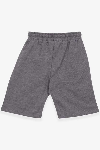 Boy's Shorts Text Printed Dark Gray Melange (Ages 8-12)