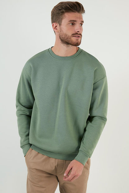 Regular Fit Crew Neck Cotton Soft Lined Sweatshirt 5905255