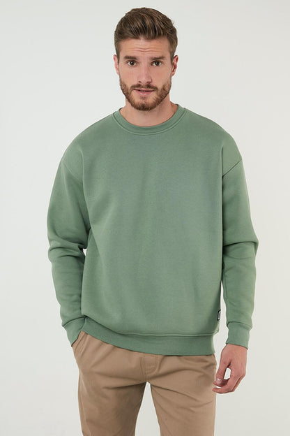 Regular Fit Crew Neck Cotton Soft Lined Sweatshirt 5905255