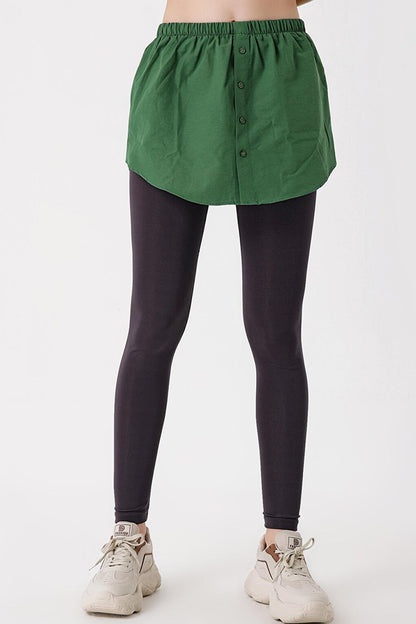 1888 Sweatshirt and Shirt Skirt Under Sweater - Emerald Green