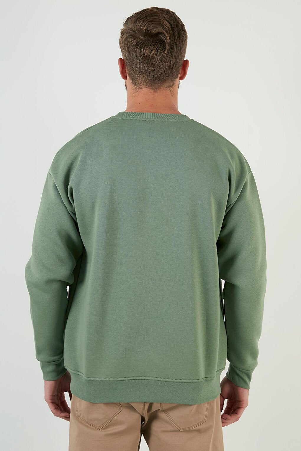 Regular Fit Crew Neck Cotton Soft Lined Sweatshirt 5905255