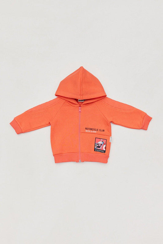 Printed Hooded Baby Boy Zipper Sweatshirt