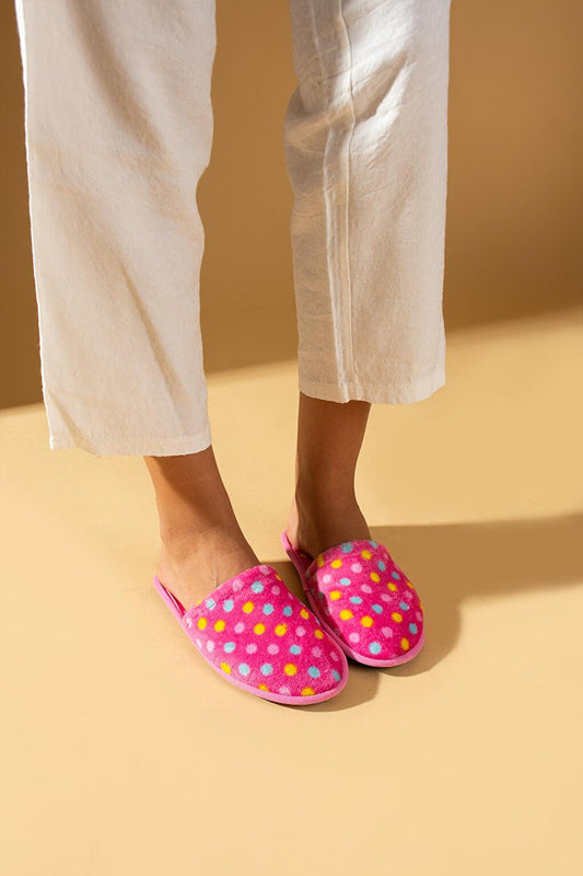 Warm Lining Polka Dot Comfortable Fit Women's House Slippers BNK355